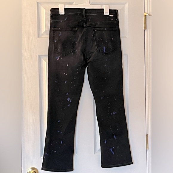 Mother Straight Leg Black Jeans With Paint Splatter Design - Picture 4 of 4